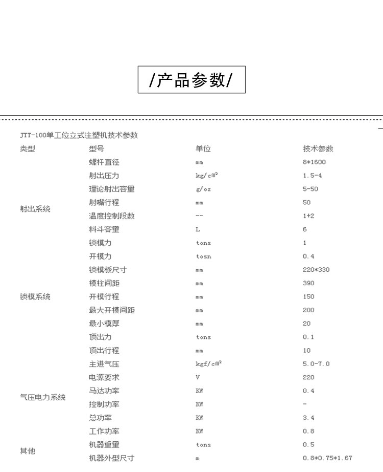 JTT-100DR圓盤(pán)低壓機(jī)產(chǎn)品參數(shù)